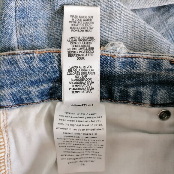 Good American Womens Blue Denim High Rise Distressed Ankle Jeans Size 16 - Picture 7 of 7